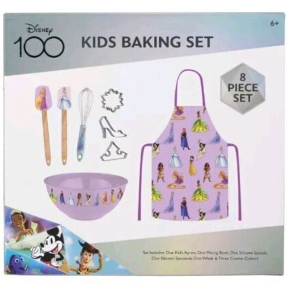 NEW Best Brands 8-Piece Disney 100th Anniversary Kids Baking Set Princess Theme - Picture 2 of 11